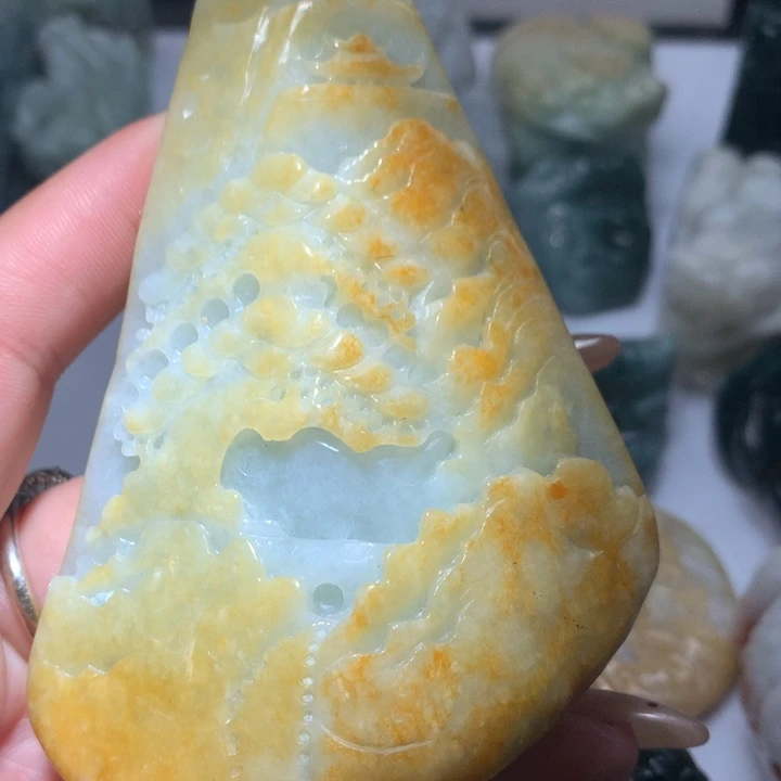 翡翠未镶嵌颈饰保真天然A货翡翠