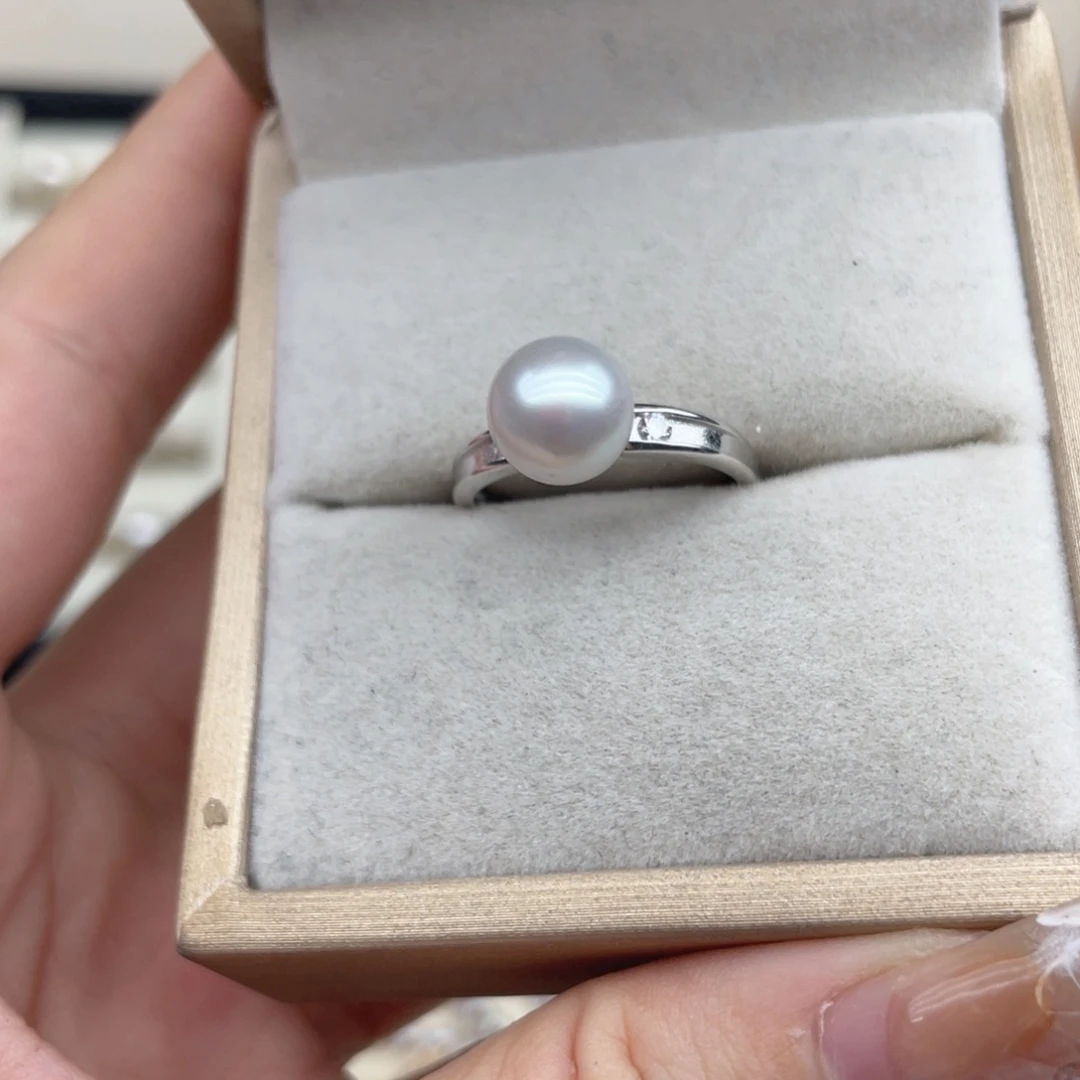 戒指银S925镶嵌海水珍珠Z35