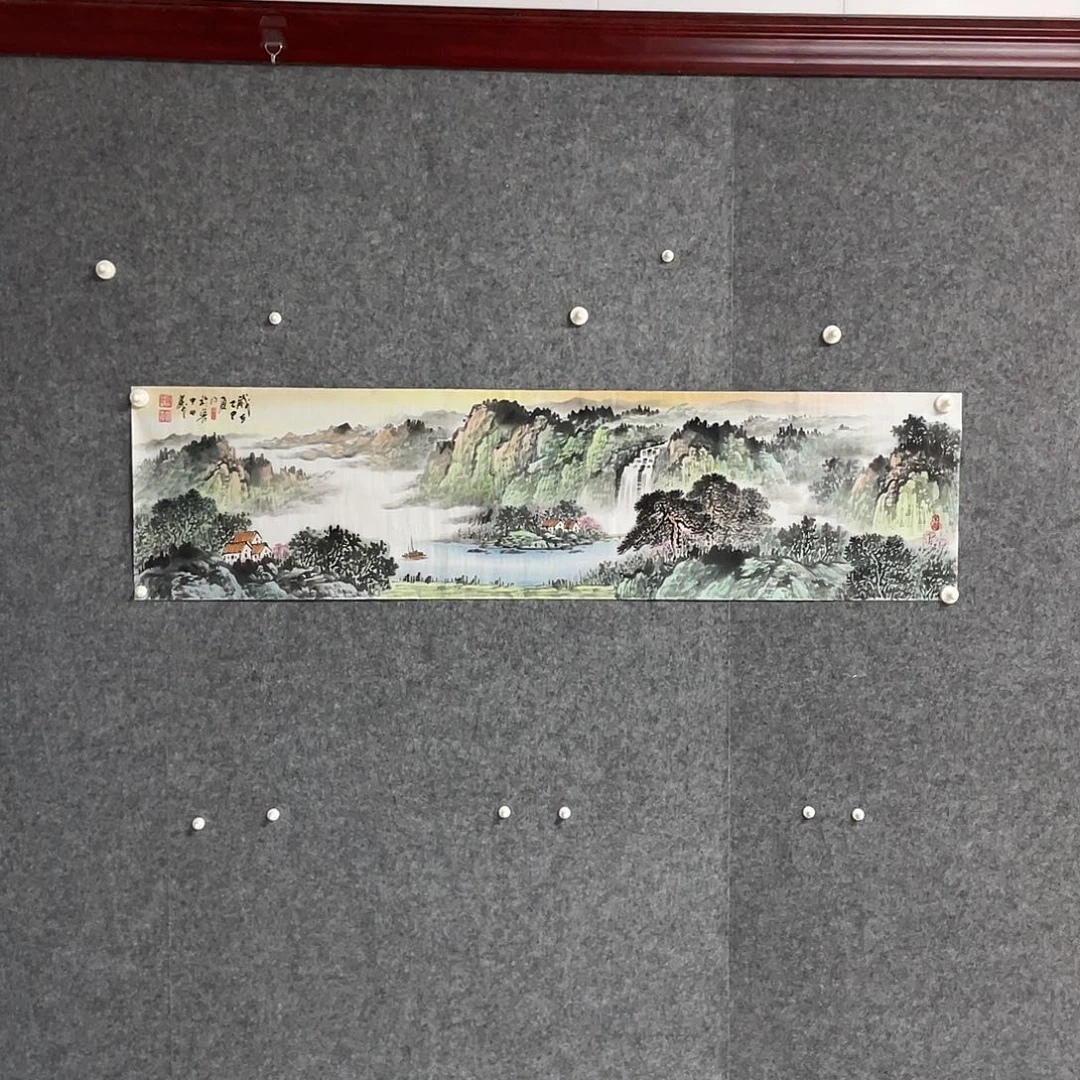 国画四尺对开136.35画芯 捡漏