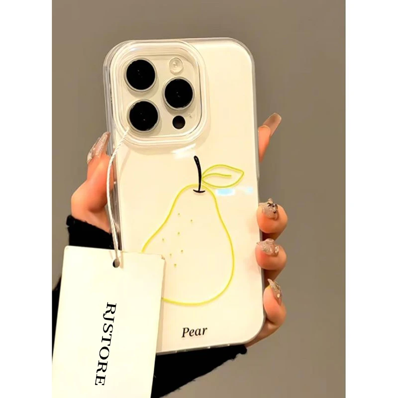 奥菲顿线条大香梨适用iPhone1615大孔手机壳华为vivo小米15oppo套