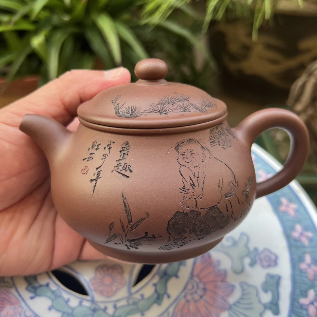 邵尤林早年松风延年紫砂壶