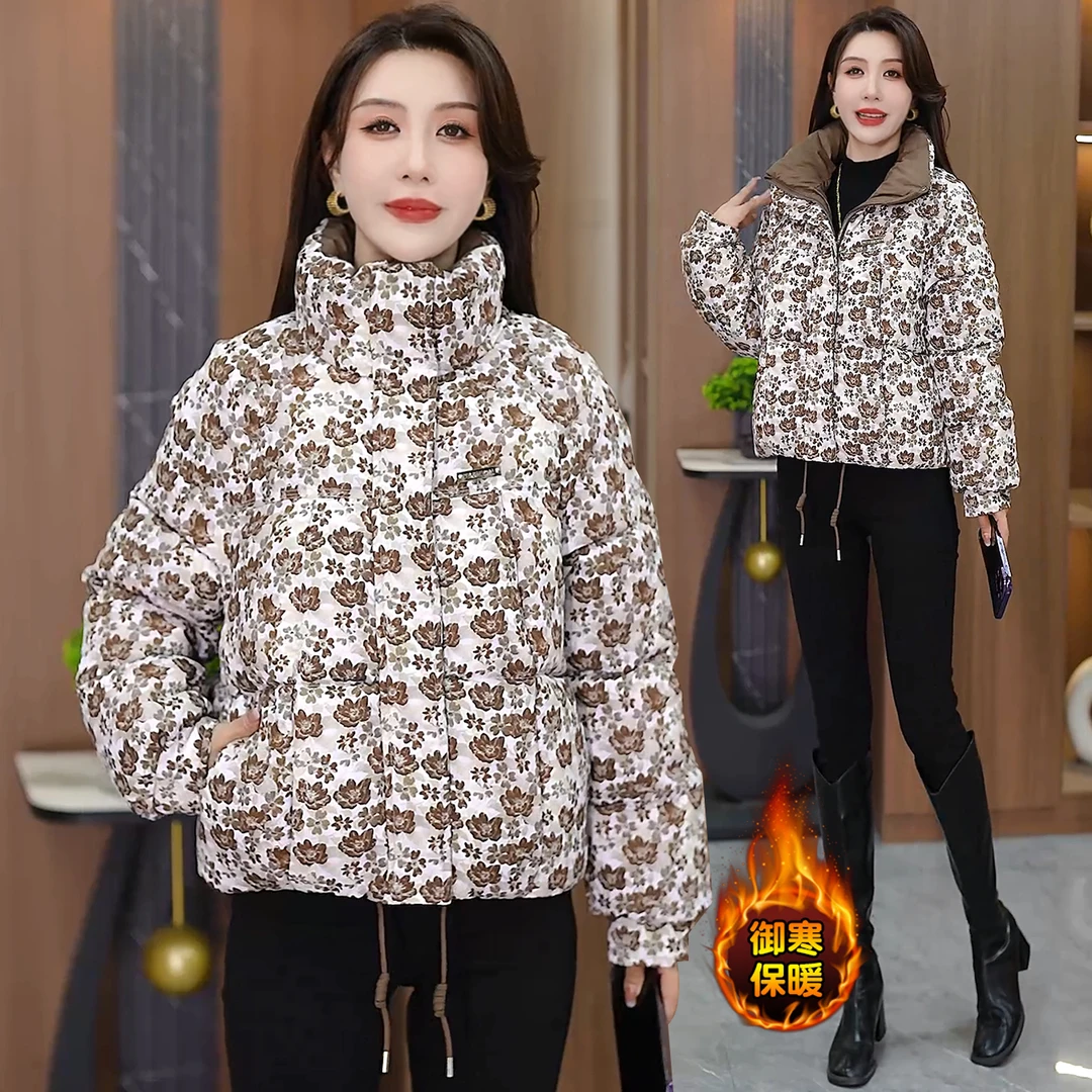 2025秋冬新款加厚保暖棉服外套女温婉大方洋气韩版百搭减龄棉衣