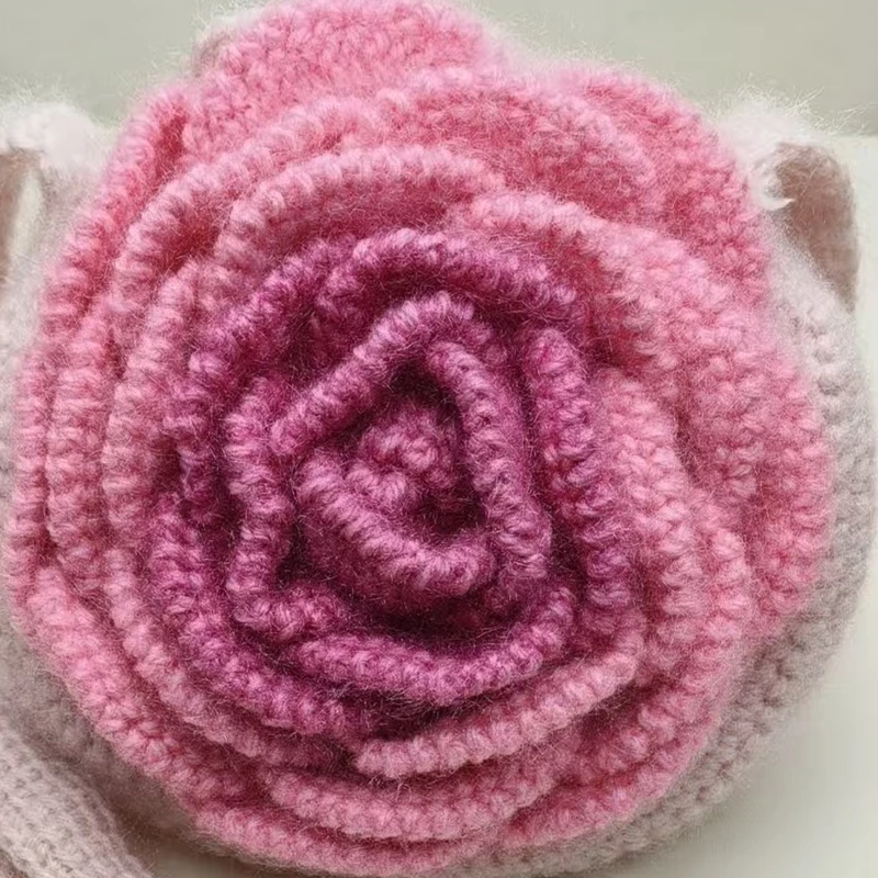 糖果屋推荐山茶花手工编织包包成品