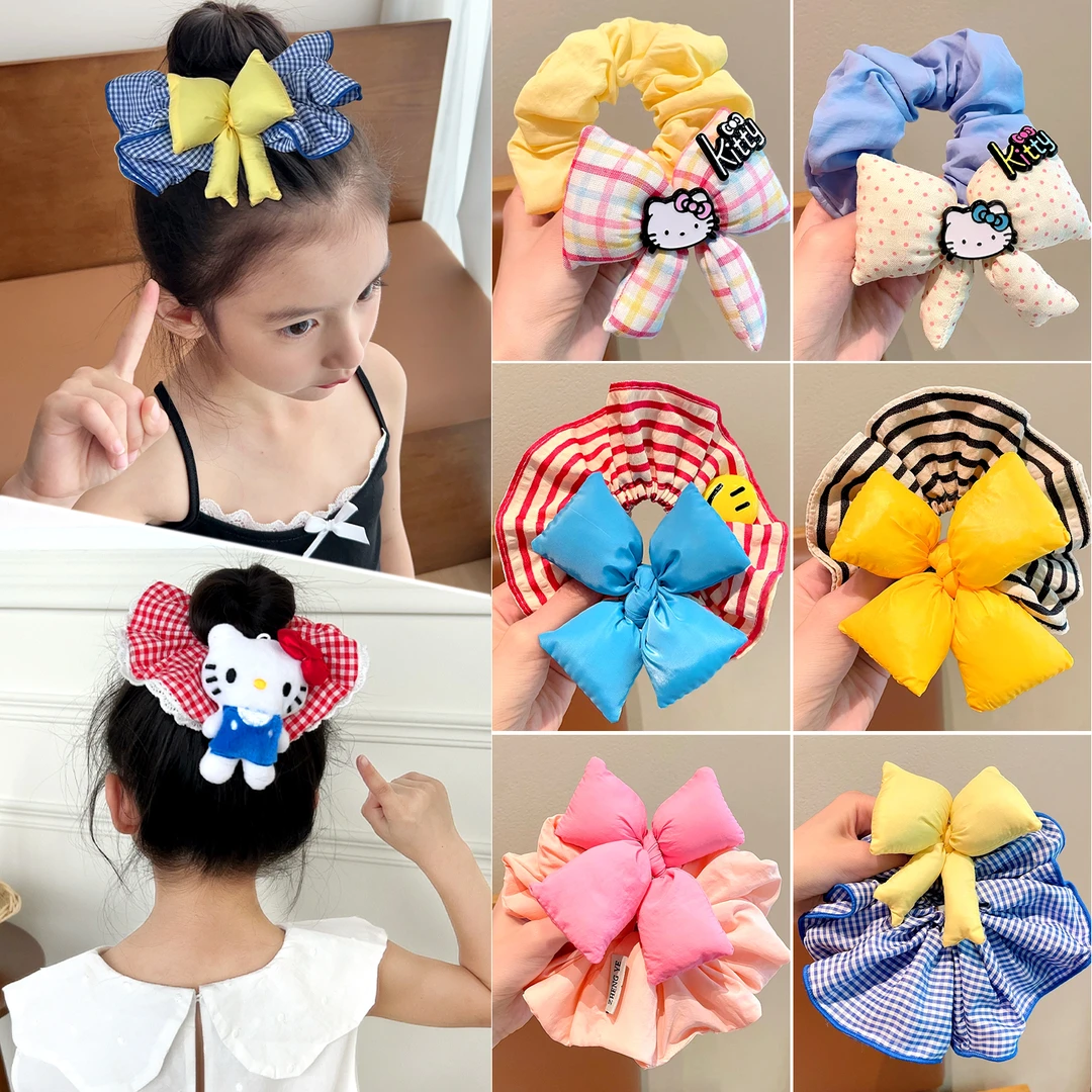 儿童蝴蝶结大肠发圈2025新款小女孩可爱头花不伤发漂亮发绳高弹力
