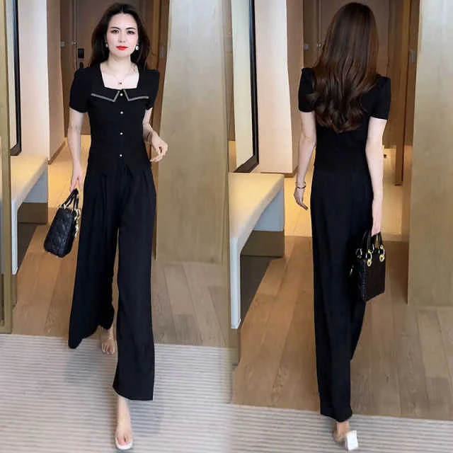 时尚休闲短袖女2024夏季新款法式显瘦气质T恤洋气设计感短款上衣