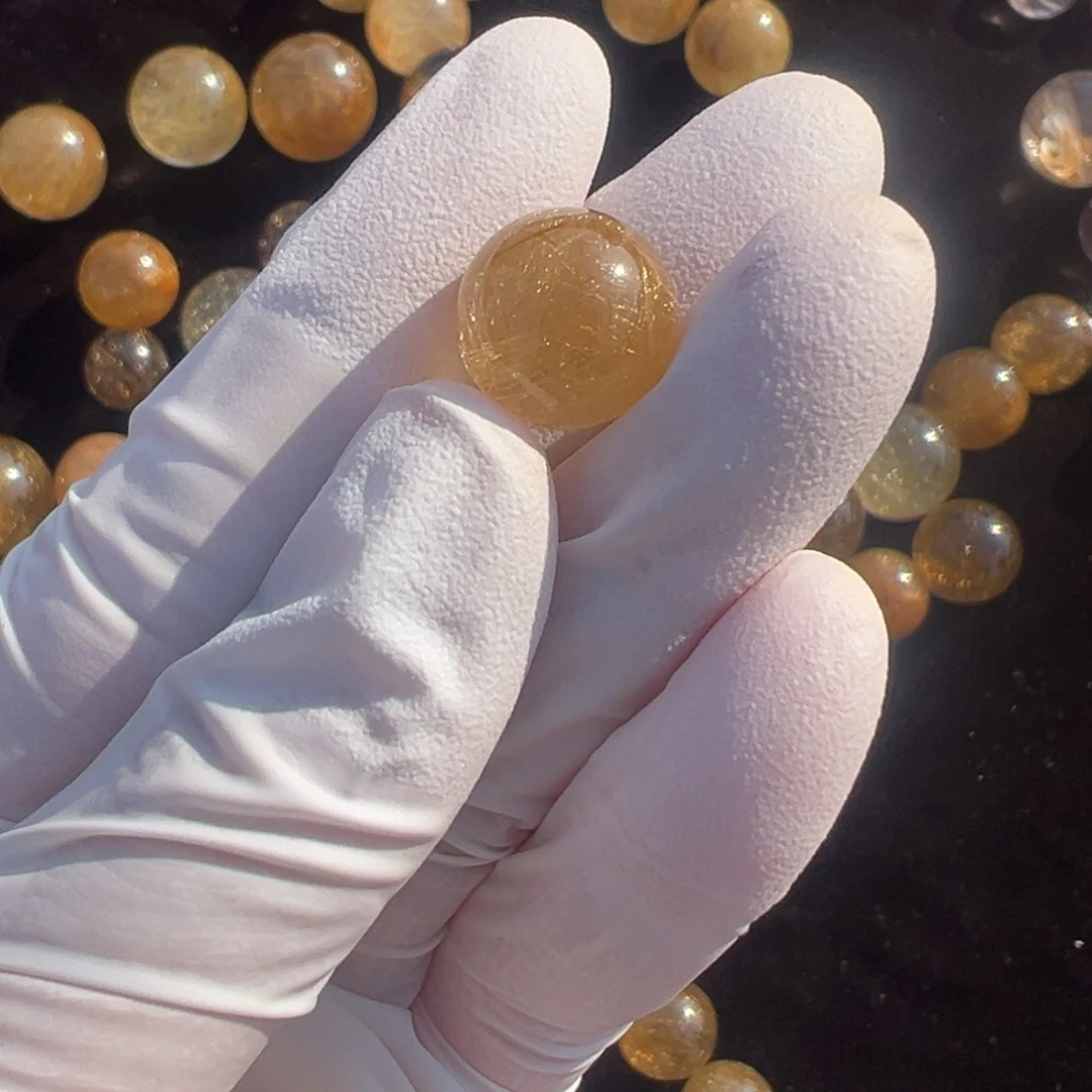水晶发晶单珠12.6mm定制打孔不退换未镶嵌西*酱