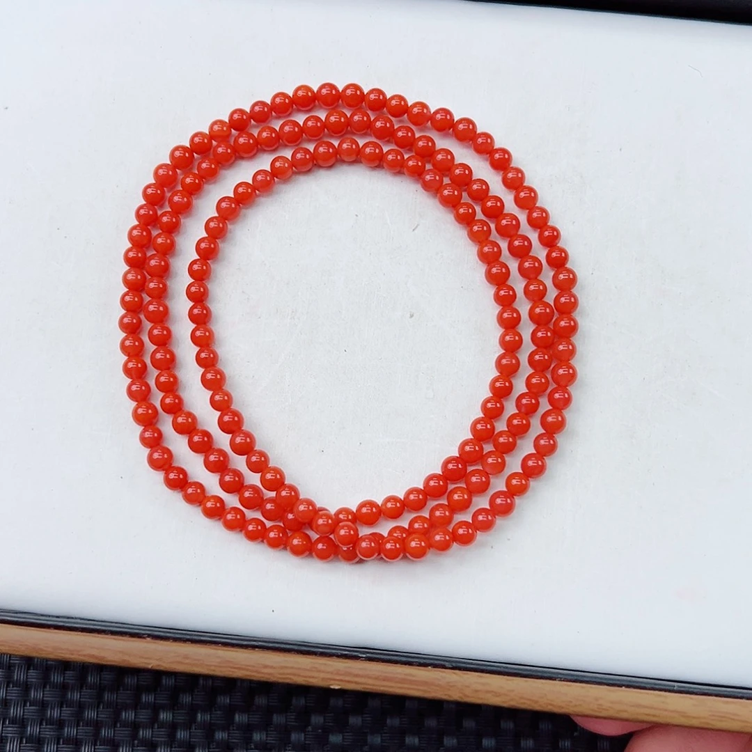 南红玛瑙未镶嵌天然保山阿东寨老南红收藏级长串卡4一条
