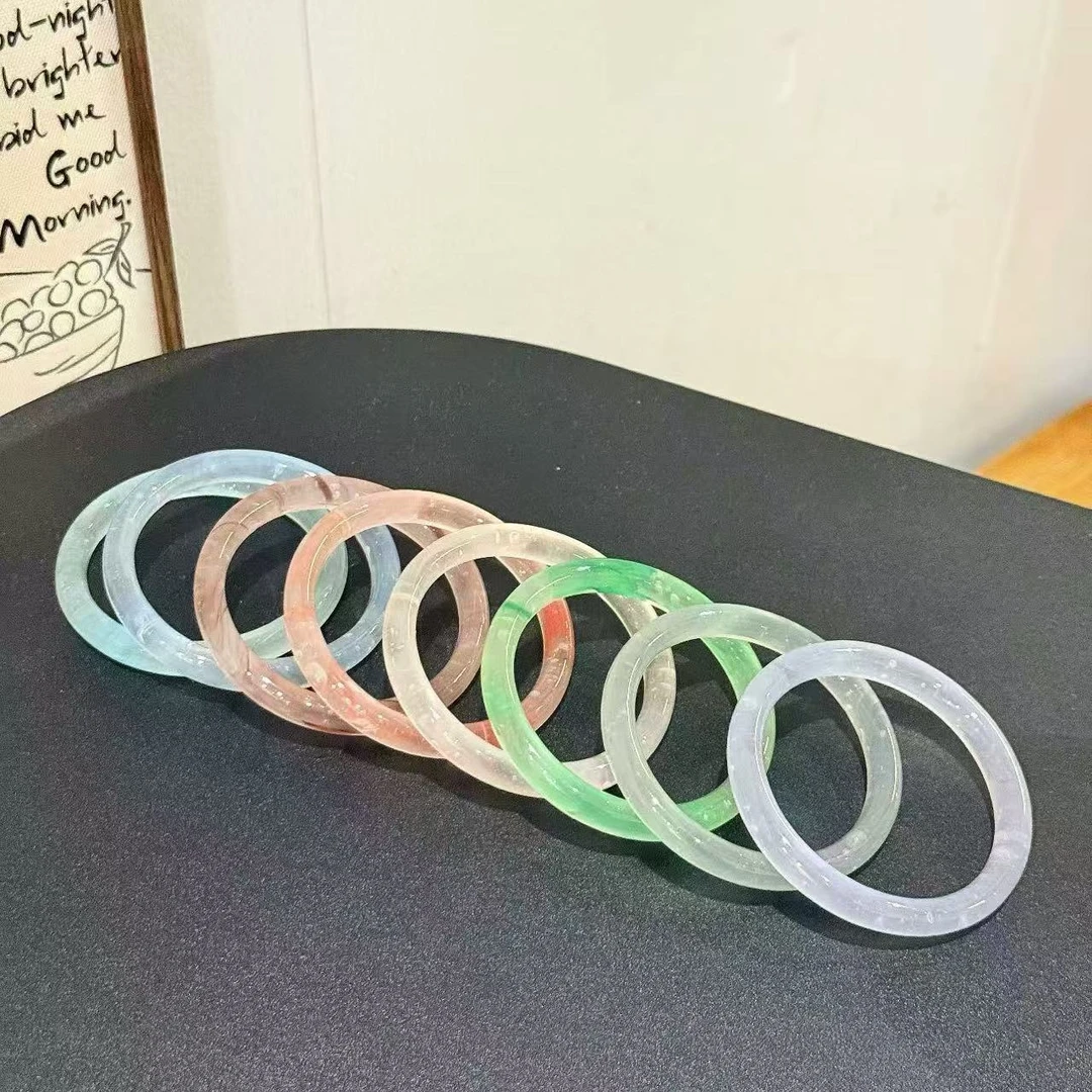 非金属玻璃手镯 泡泡美人手镯百搭彩色简洁素雅古风
