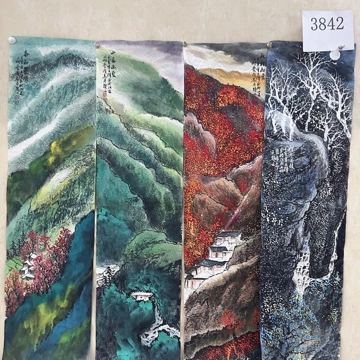国画纯手工纯手绘新年快乐