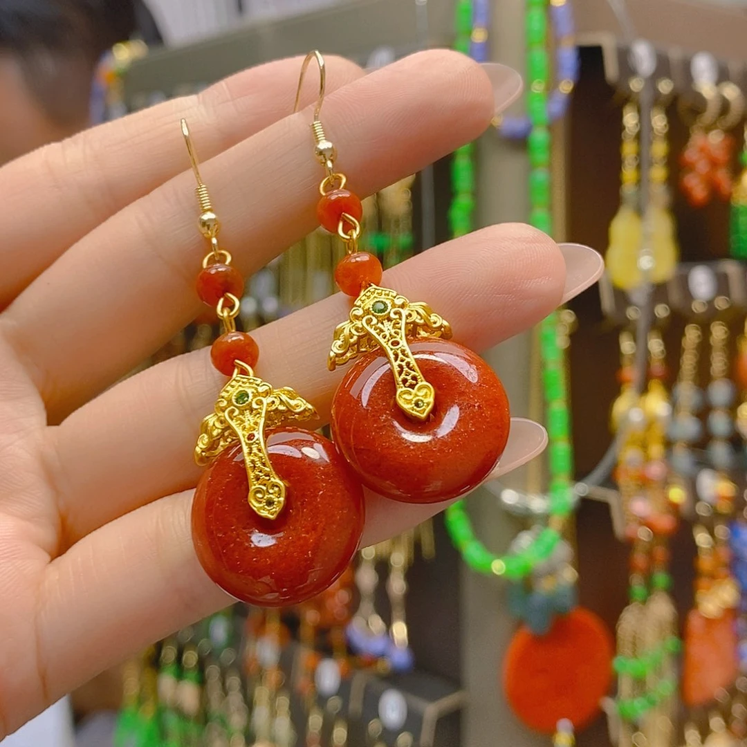 翡翠合金耳饰翡翠