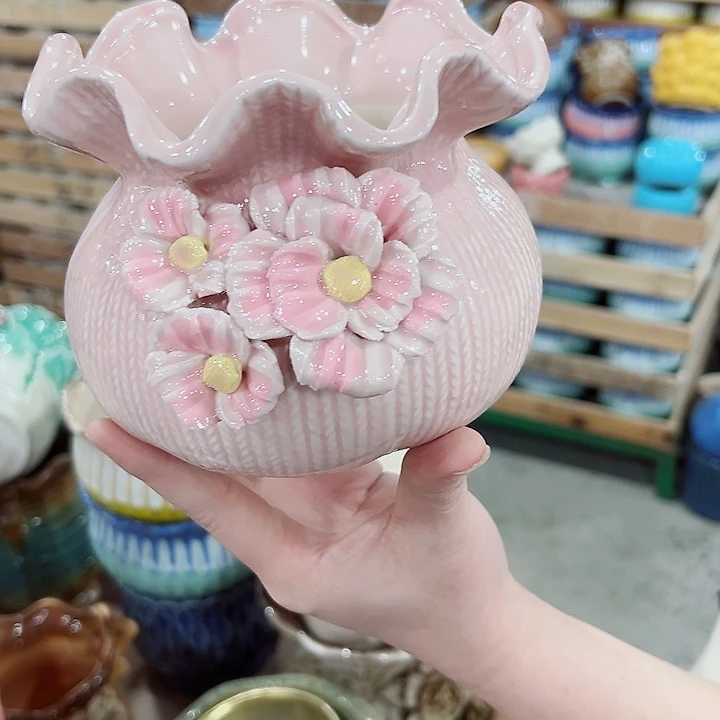 有孔.凑满10元发货多肉陶瓷花盆！