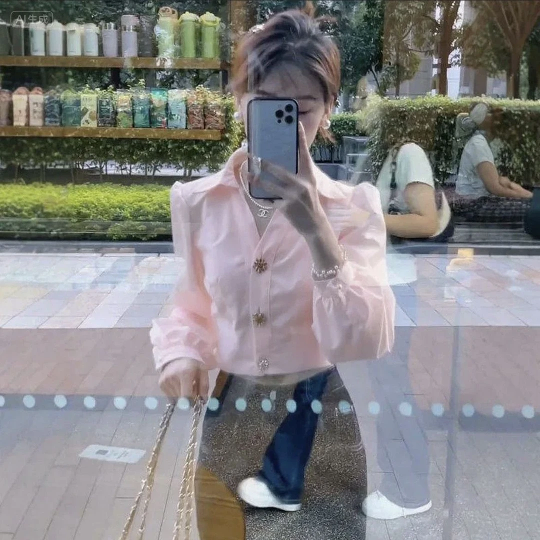 法式气质白色衬衫女2025新款轻奢高级感洋气减龄独特漂亮短款上衣
