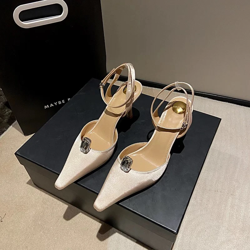 908-5(7厘米）杏色细跟高跟鞋