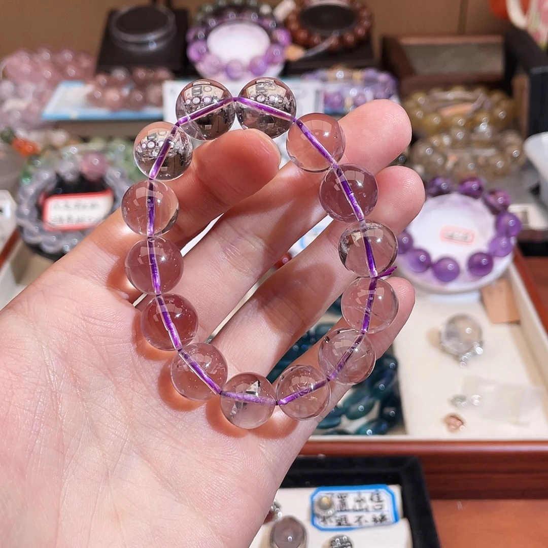 水晶未镶嵌手串玻利维亚紫水13.5m