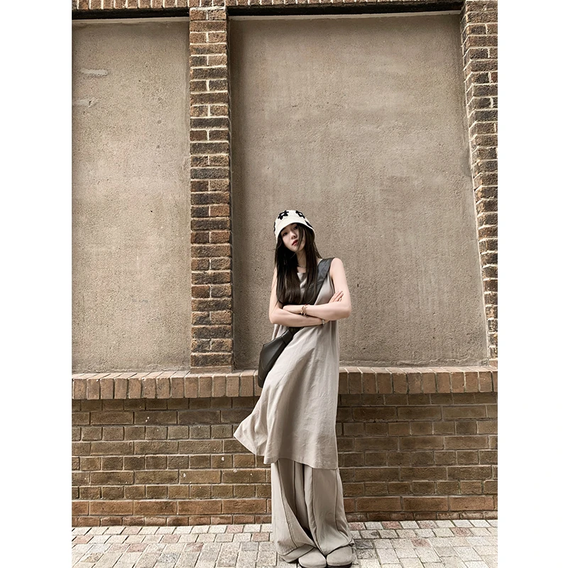 小君君布兰妮 流浪艺术家 沙丘美学废土风背心裙+松弛裤套装新色