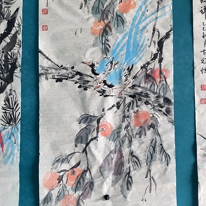 国画三尺整花鸟作品