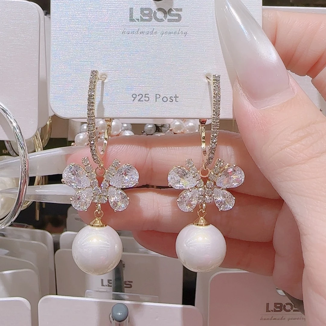 锆石铜合金925银耳环