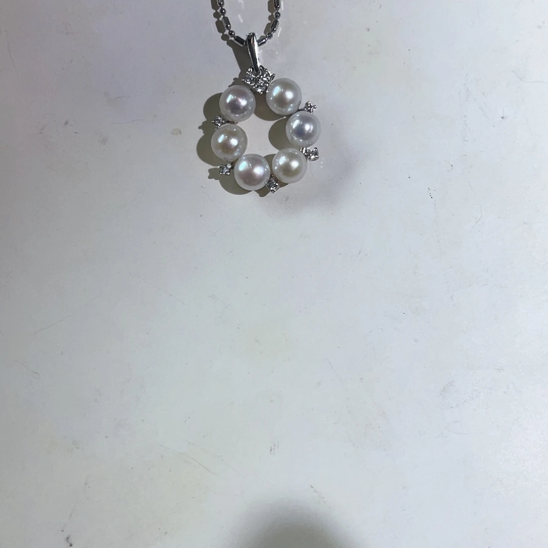 吊坠(不含链)银S925镶嵌淡水珍珠