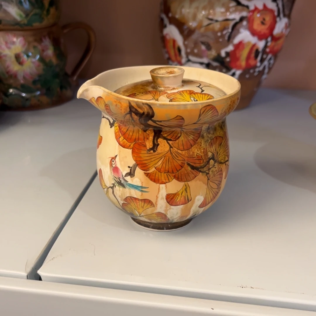 柴烧手工手绘陶瓷