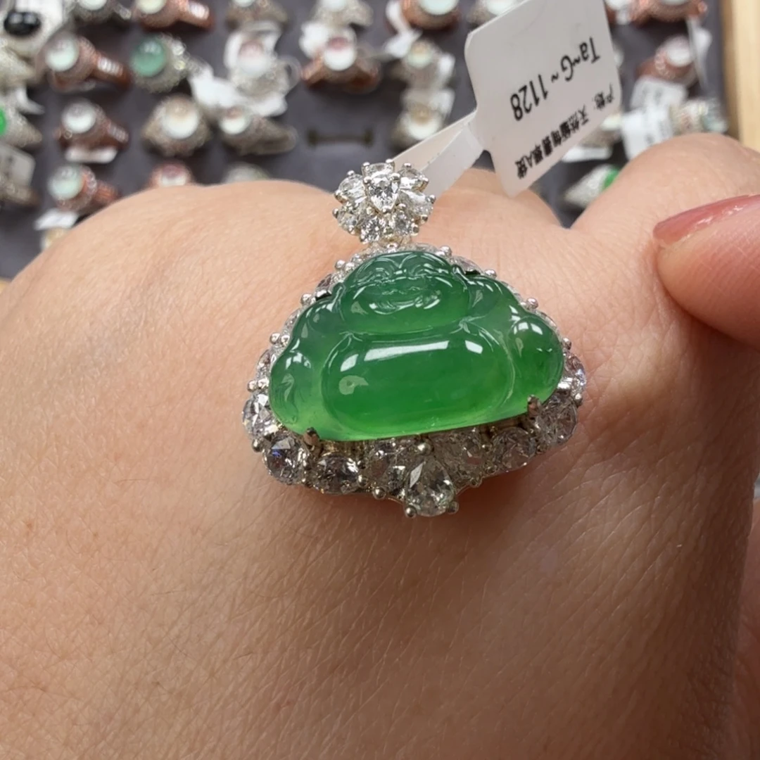 翡翠未镶嵌戒指8055