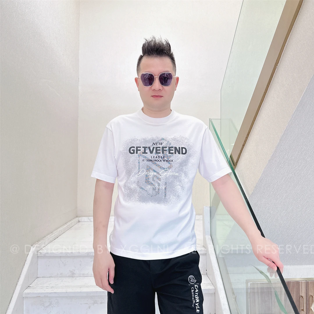 夏季(微阔版)OD泼墨立体形状男士品质高端轻奢洋气牌短袖t恤