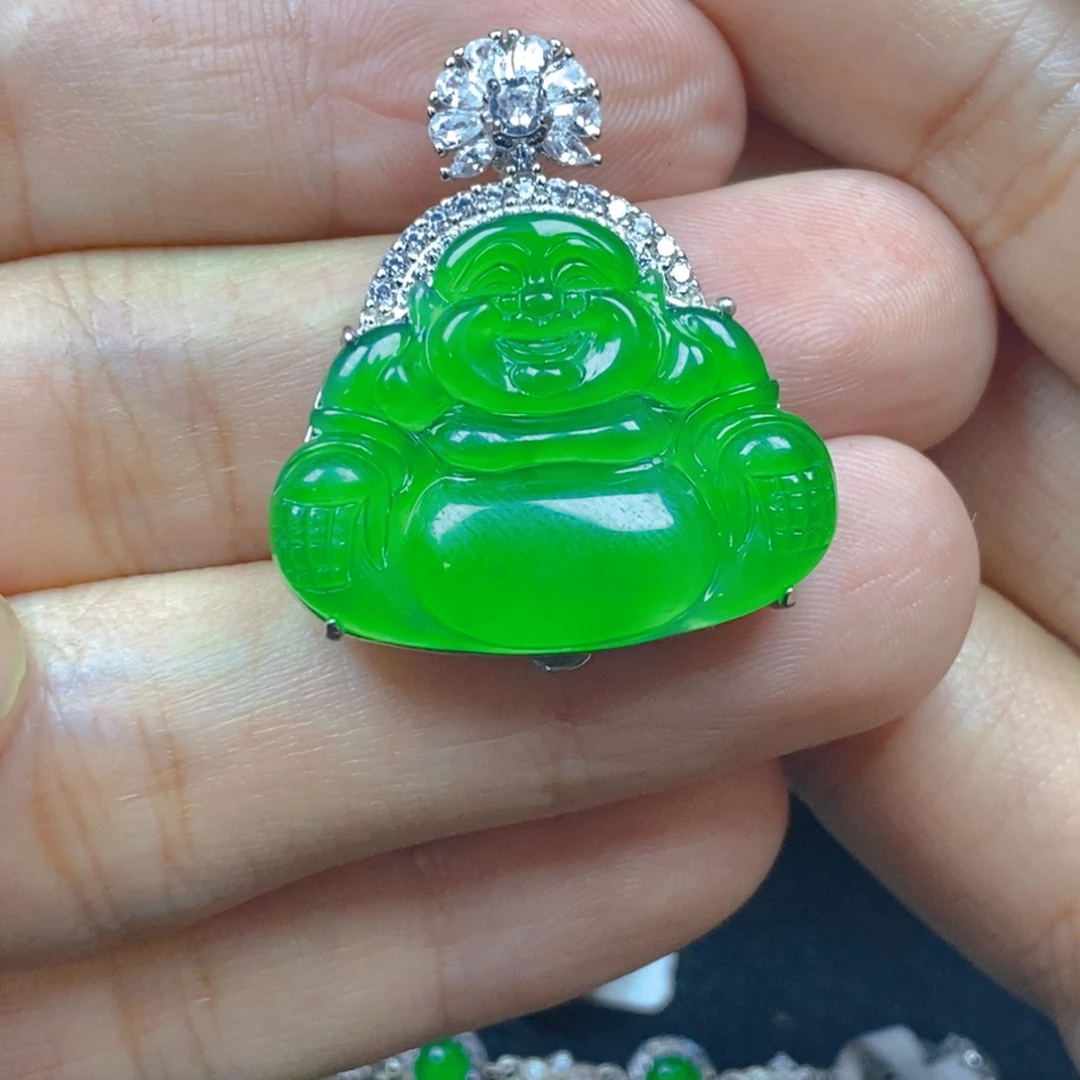 翡翠银S925镶嵌颈饰