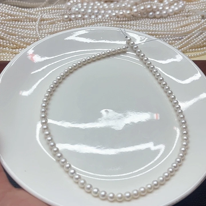 淡水珍珠银S925镶嵌天然珍珠项链2