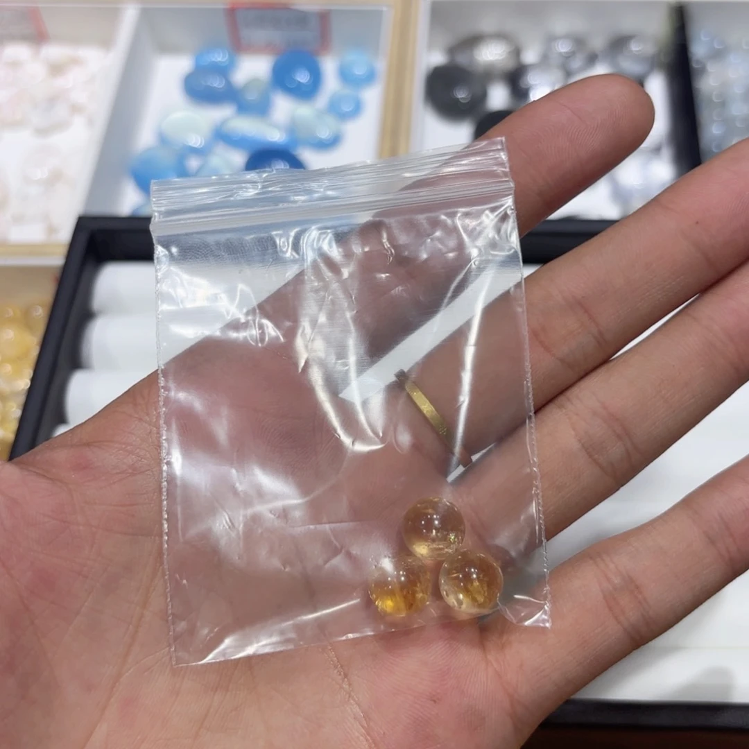 紫晶星星银S925镶嵌橙***蜜通孔