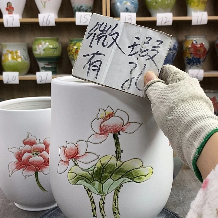 缸尘*13xc景德镇陶瓷花盆
