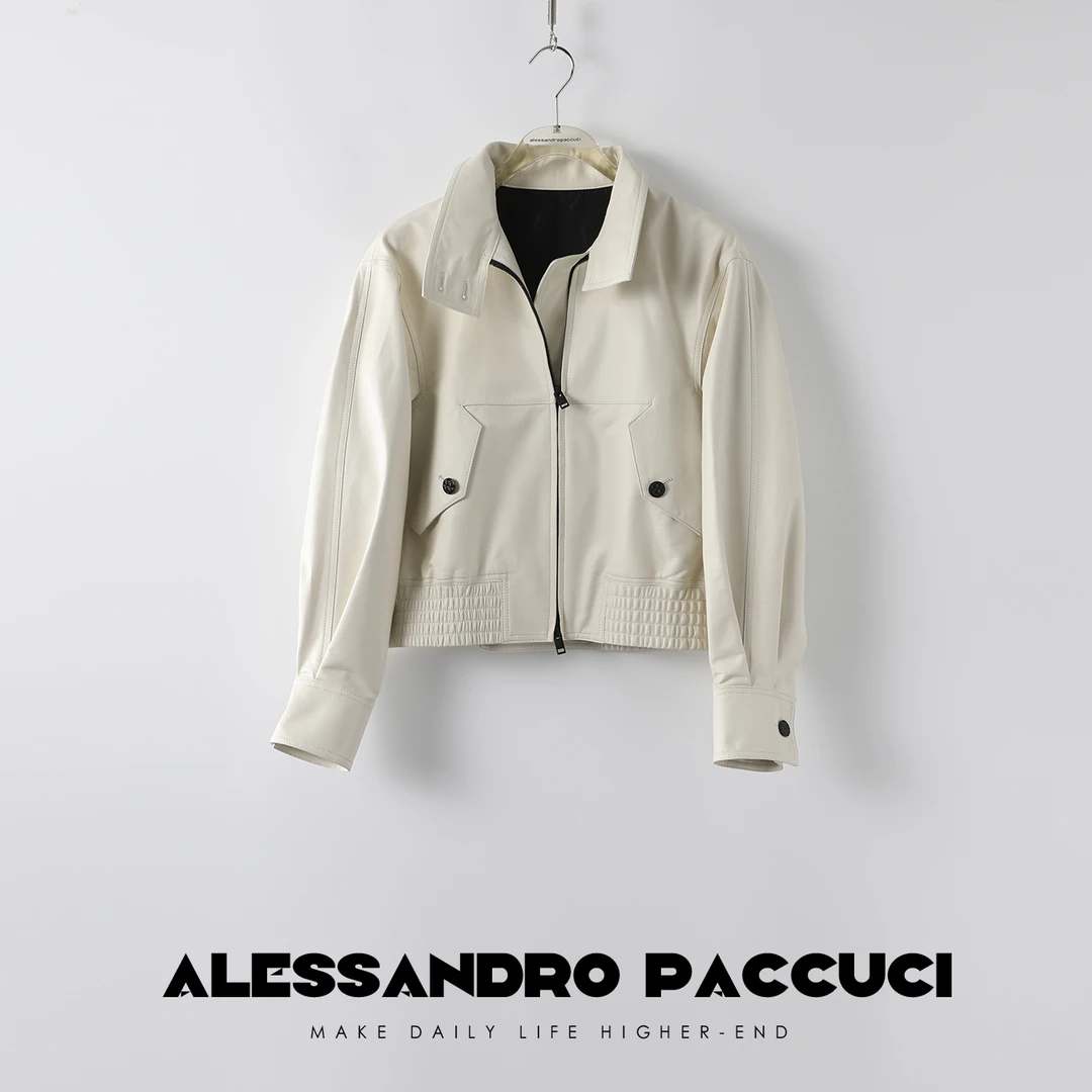 AP洛哥23321X【延续经典】黑标/复古油蜡羊皮飞行员夹克廓形皮衣