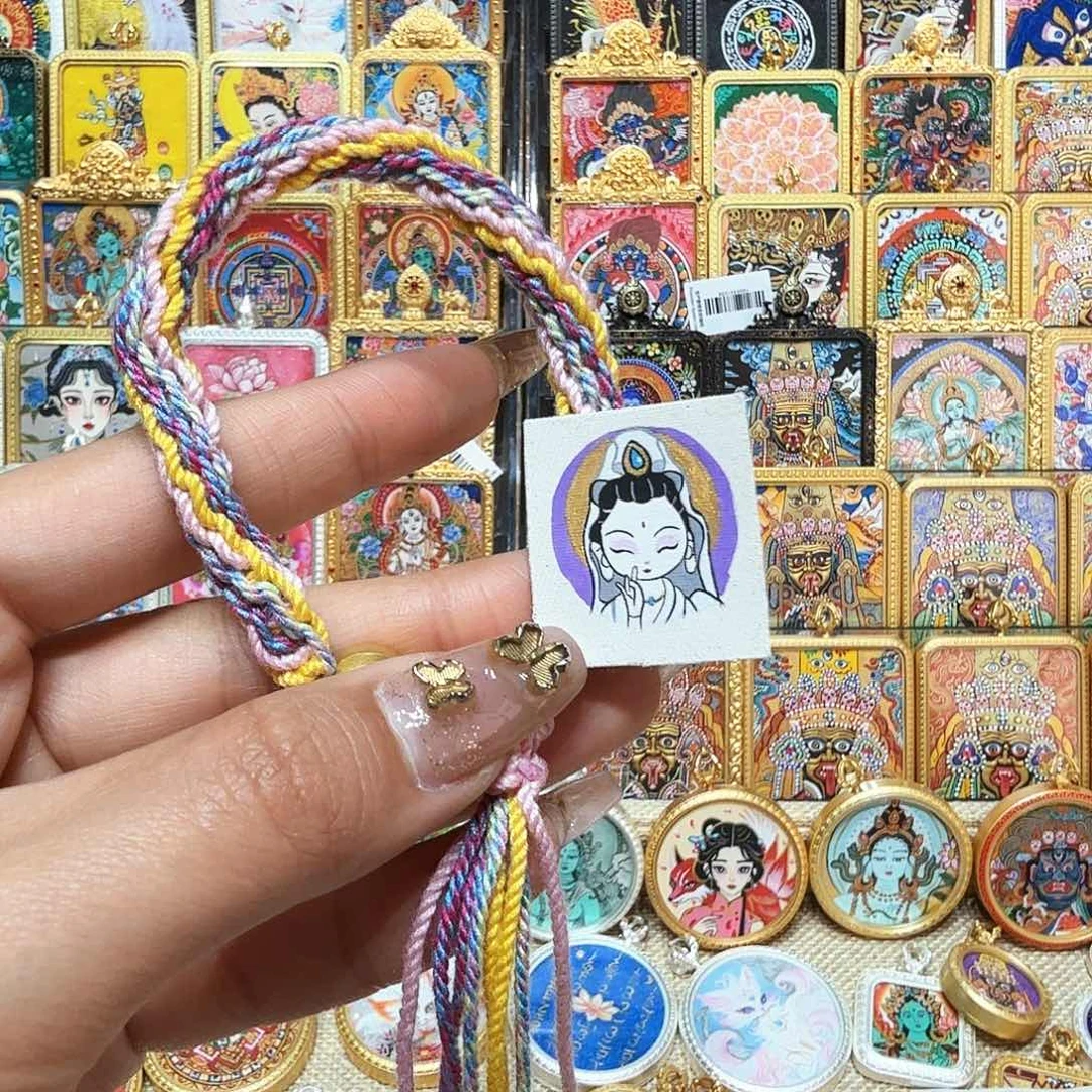 吊坠热贡纯手绘唐卡非遗文化