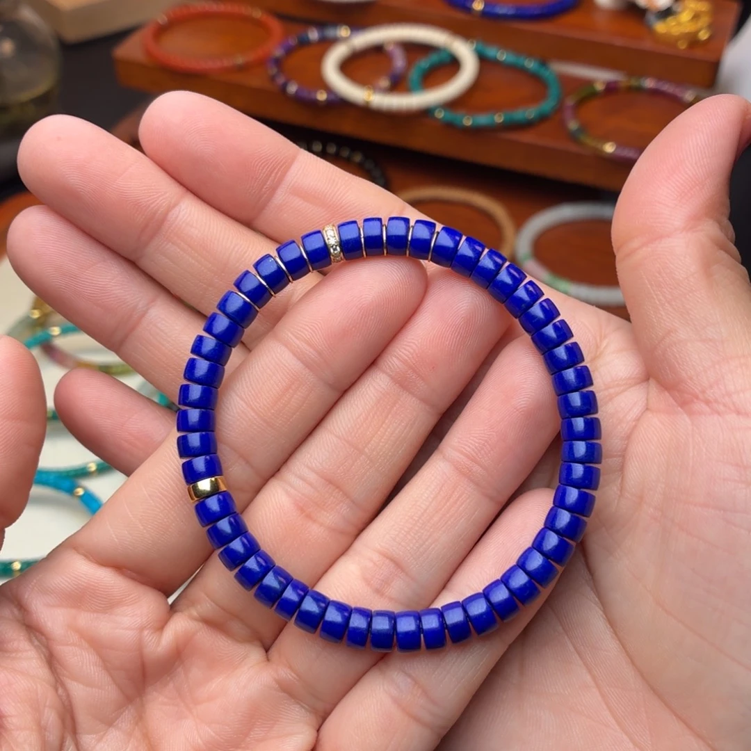 青金石未镶嵌手链男女