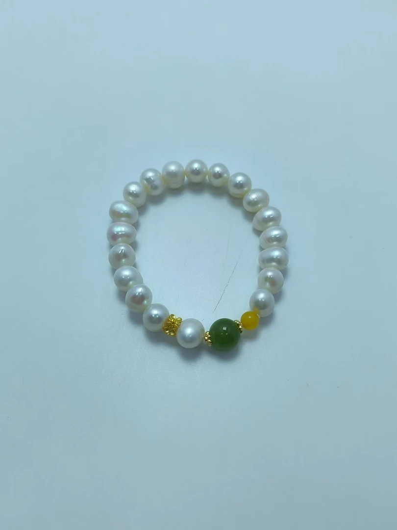 珍珠+和田10-手串 B6174 多样性发其一 气质 | 时尚 | 百搭 珠宝