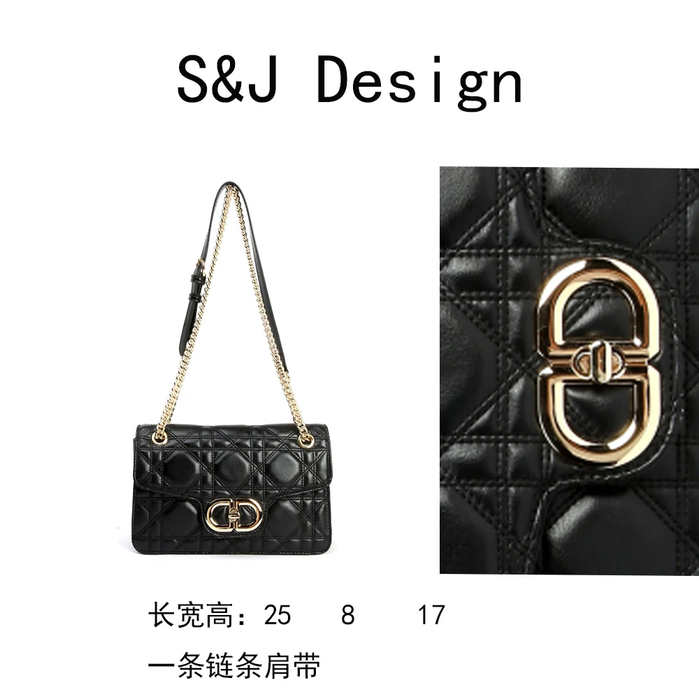 【苏苏】BF-66557-黑色轻奢女士时尚新款单肩斜挎包猪鼻子包