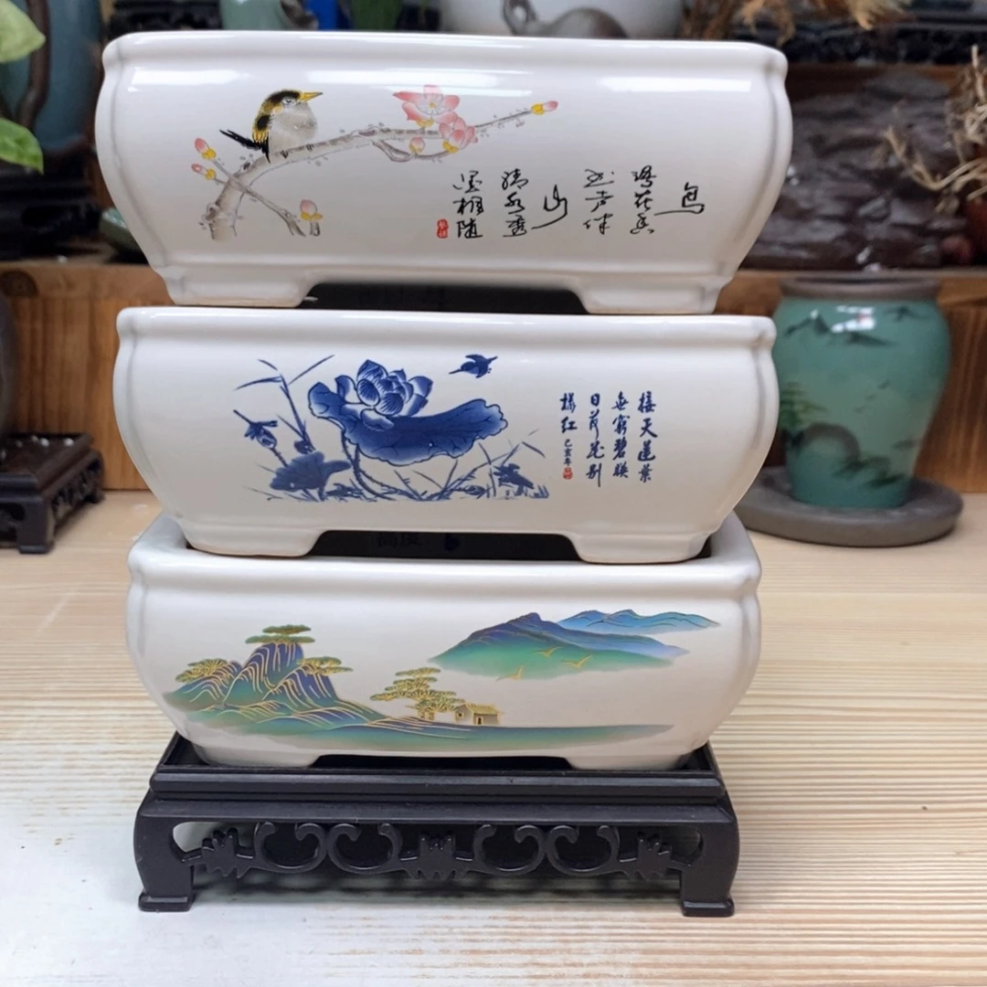紫砂花盆陶瓷艺术花盆陶瓷