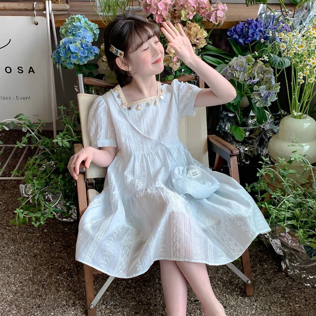 女童连衣裙夏装2025新款洋气时髦中大儿童装公主裙女孩夏季长裙子