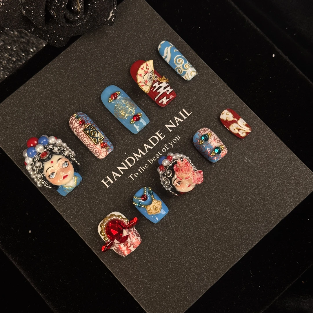 【花旦】民族风京剧刀马旦脸谱食指指环可爱个性戏曲风格饰品