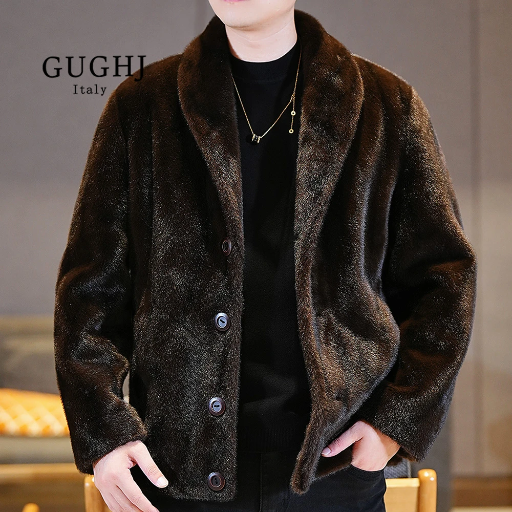 2025年新款欧货男士外套冬季时尚休闲精品百搭双面穿夹克皮衣