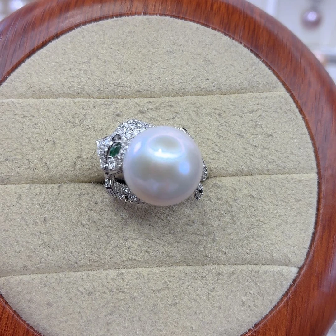 方***仪淡水珍珠戒指银S925镶嵌