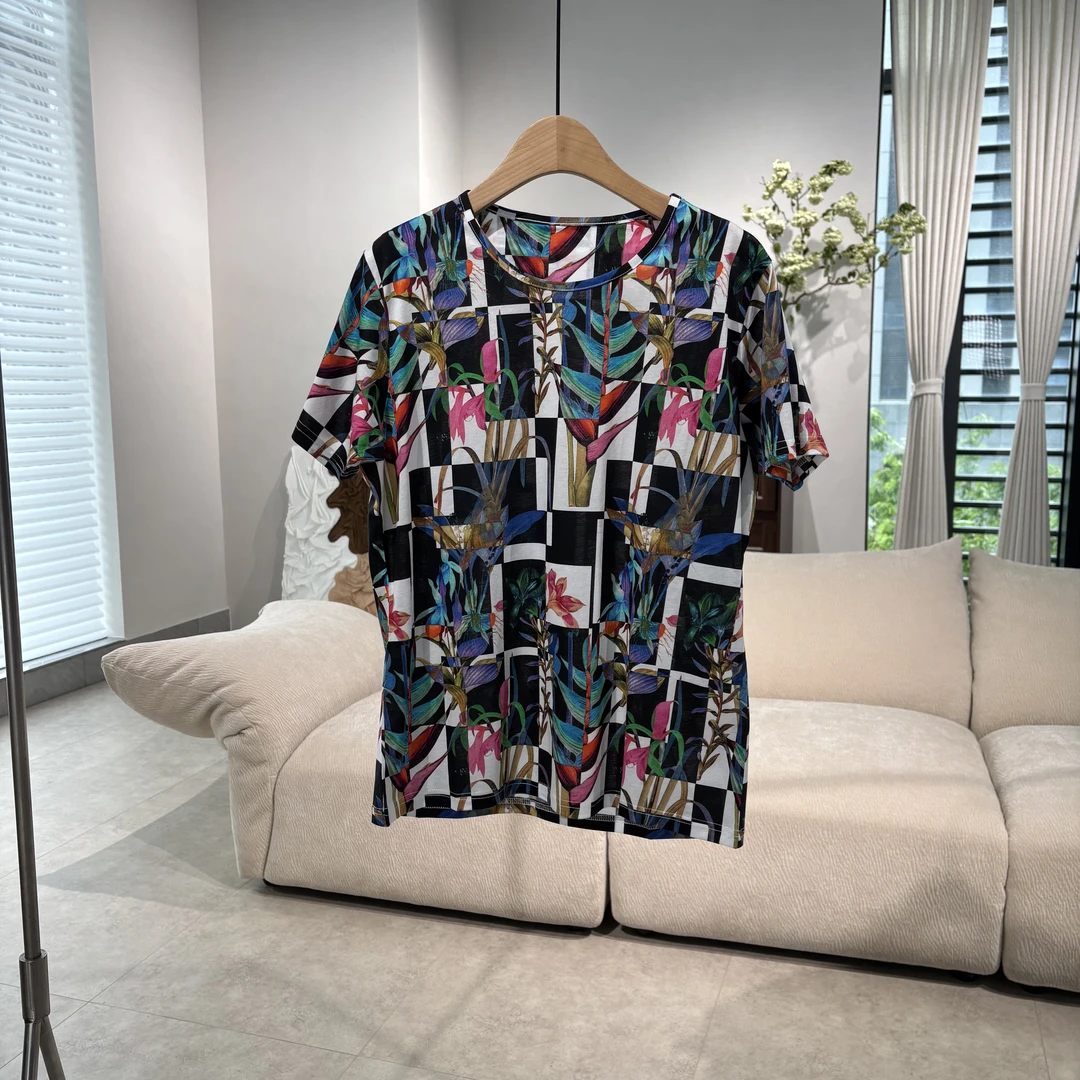 CSY31 活性数码印花花卉T恤