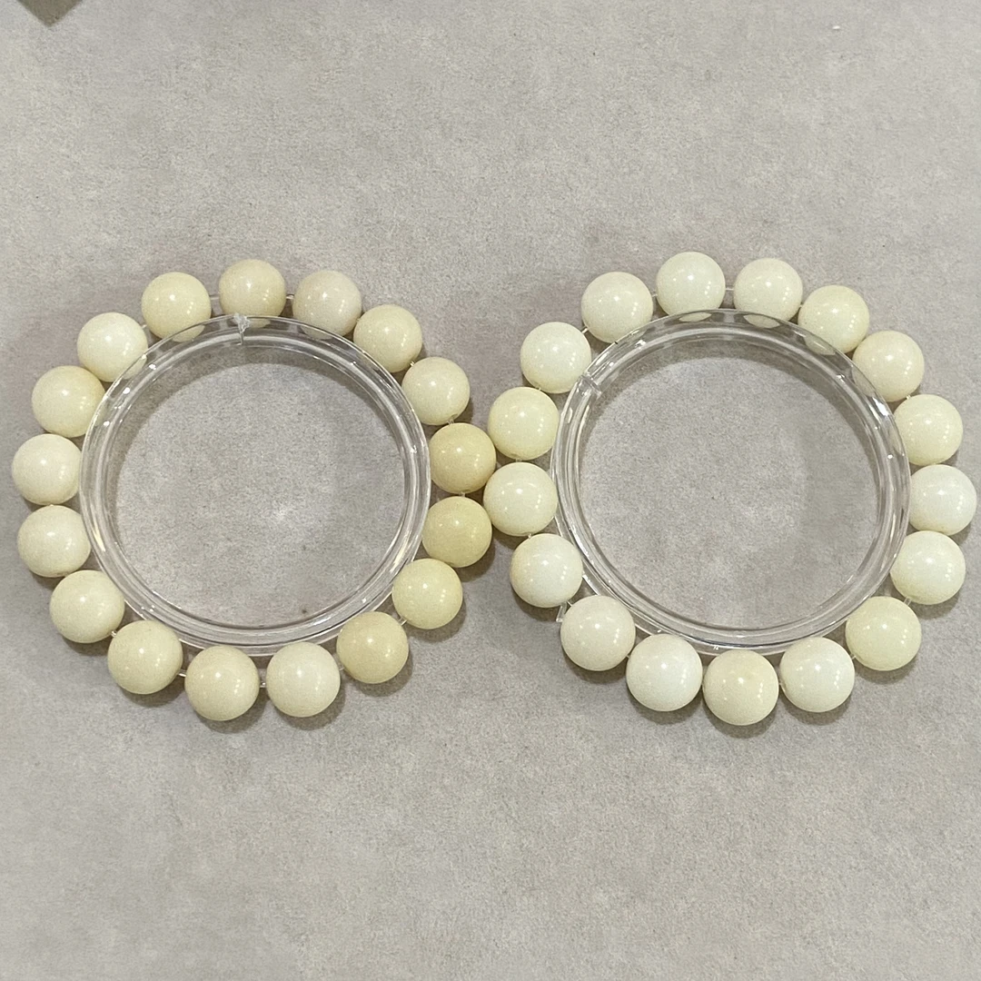 P462羊脂白玉菩提卡1.2圆珠单圈手串$