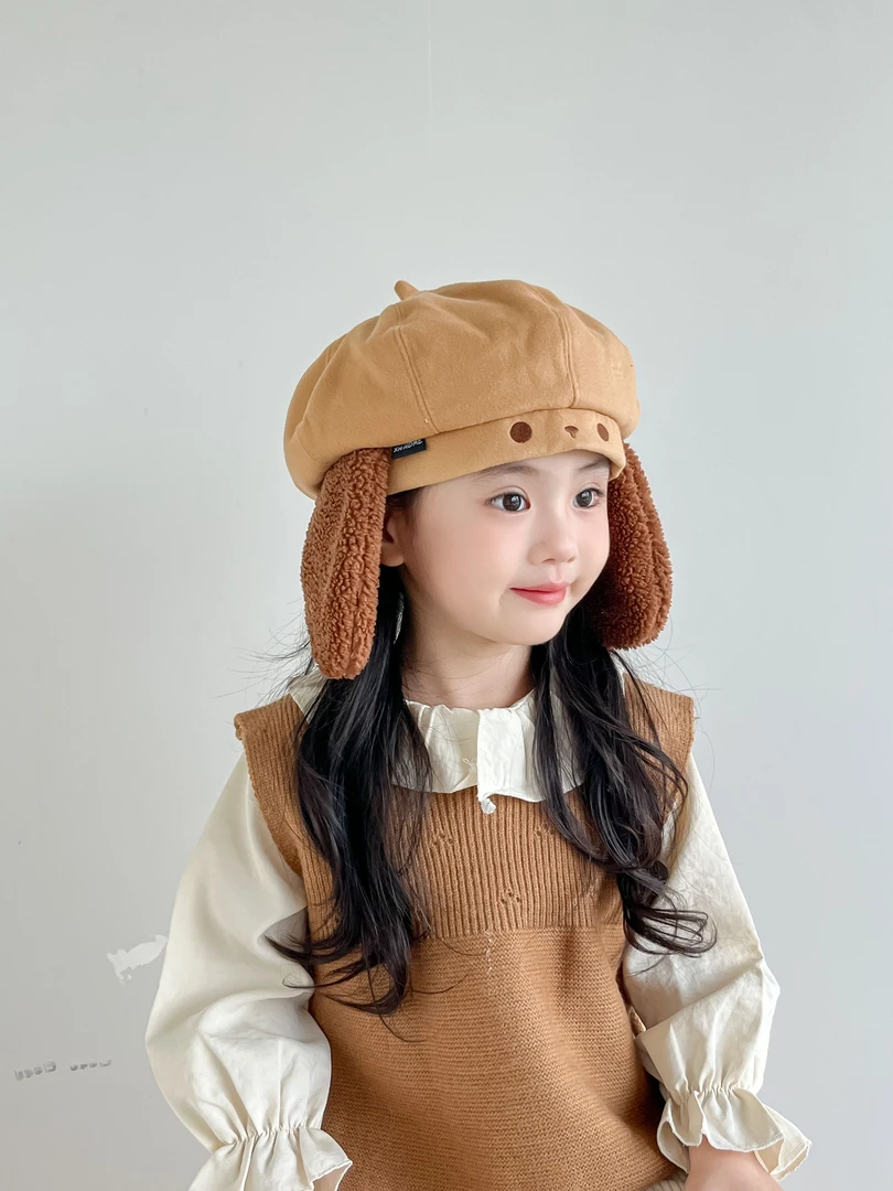 1-2岁3儿童男宝女宝秋冬新款洋气可爱贝雷帽子潮百搭画家八角帽萌