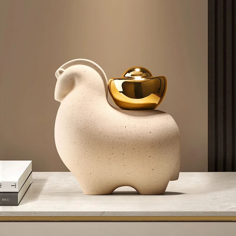 新中式创意摆件马上有钱软装家居玄关客厅桌面电视柜装饰品