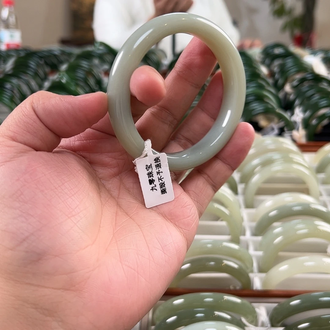 紫***韵和田玉未镶嵌手镯且末蓝手镯A0021-57