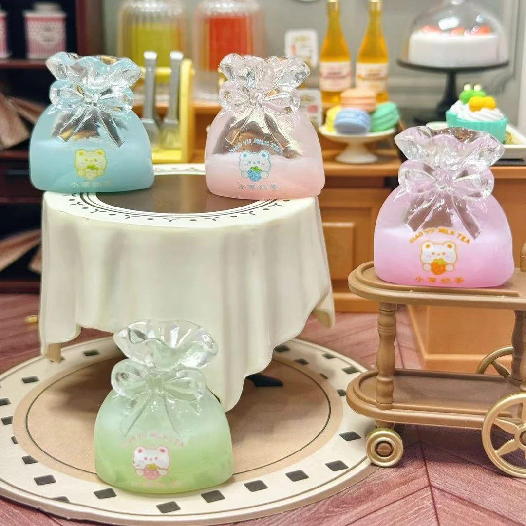 小雨定制【奶茶袋】仿真食玩diy树脂配件迷你玩具配件