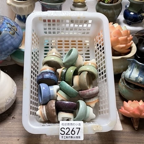 紫砂花盆267微瑕品口径3厘米左右的