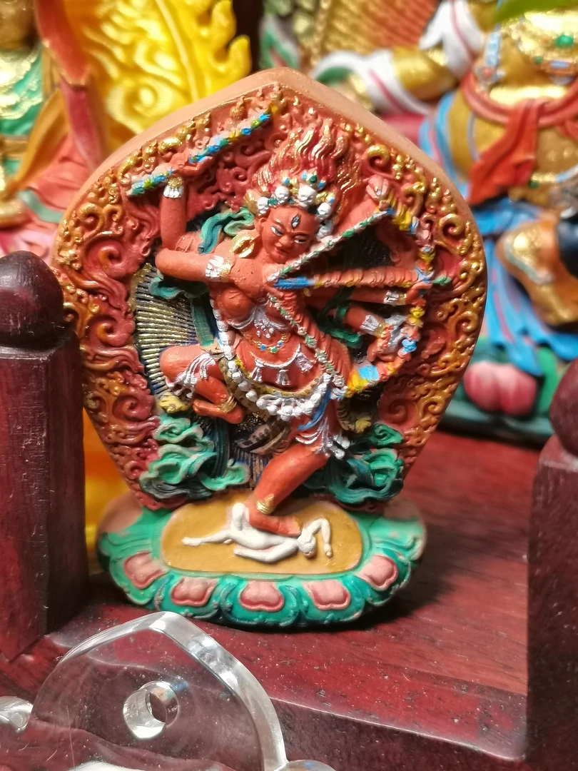 手工彩绘擦擦作明佛母红度母吉祥饰品唐卡吊坠