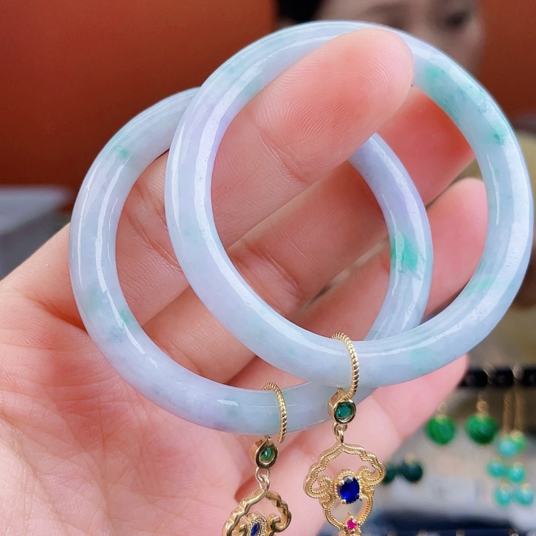 翡翠银S925镶嵌耳饰