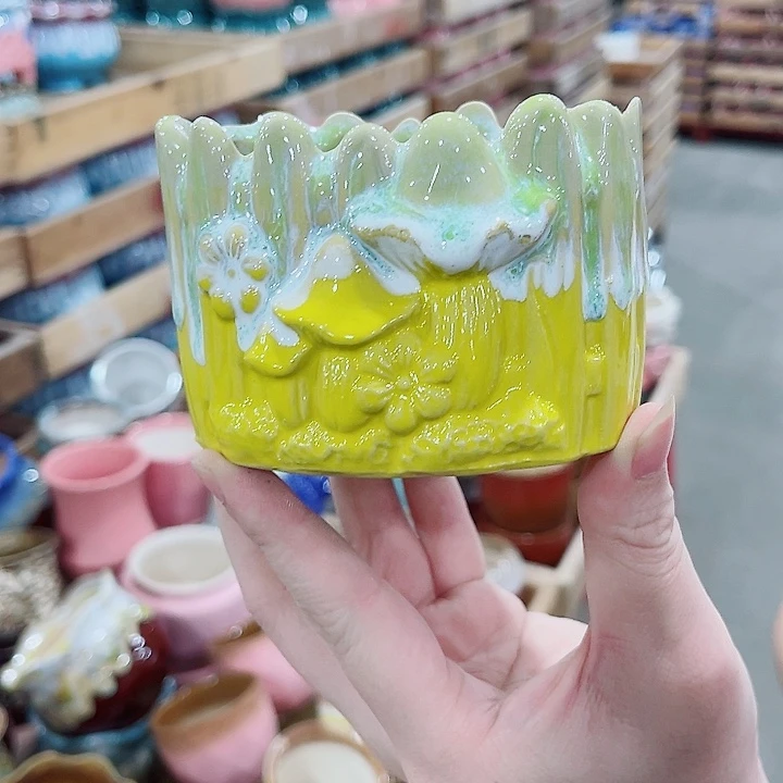 有孔，凑10元包邮陶瓷花盆发货！