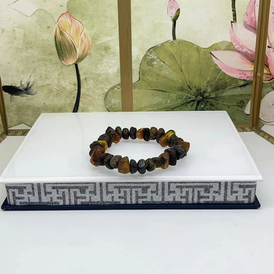 俄料药珀随形单圈手串 M828—多样性发